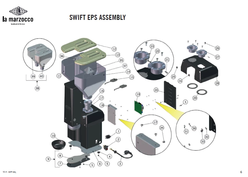 Espresso Doctor LM Swift Hopper Left 1 Espresso Doctor LM Swift Hopper Left